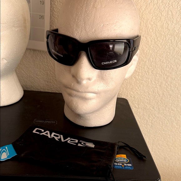 Carve CONTENDER POLARIZED Black Sunglasses unisex wrap - Picture 1 of 8